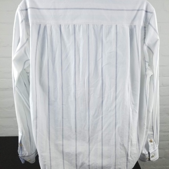 TOMMY BAHAMA Mens Long Sleeve White Striped Sz L - Picture 6 of 8